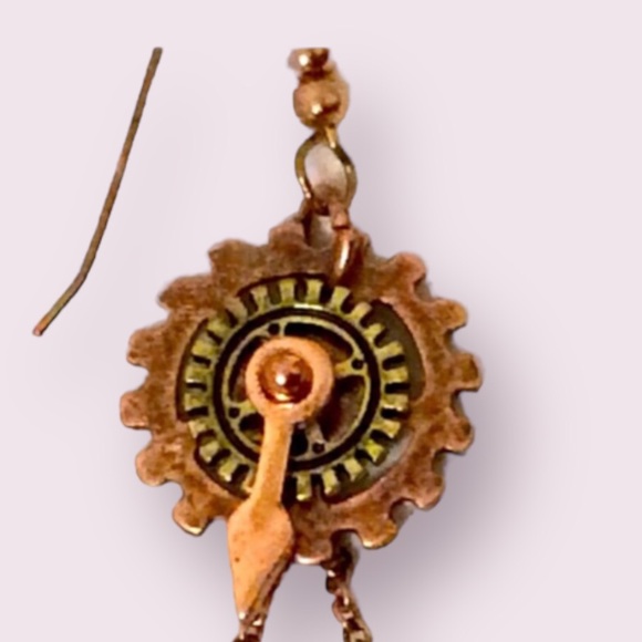 Artisan Copper Steampunk Eclectic Earrings - Picture 4 of 11